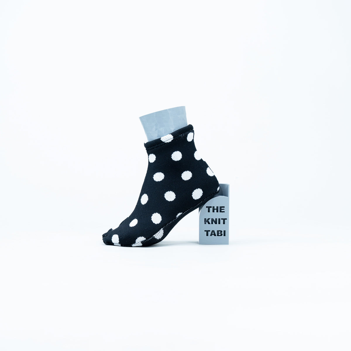 ザ・ニット足袋(THE KNIT TABI)White Dot|横から見た全体|ISAMI