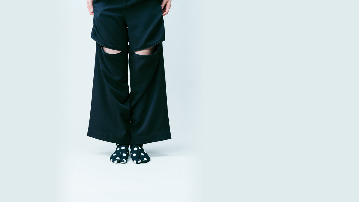 The Knit Tabi White Dot をワイドパンツに合わせて｜ISAMI